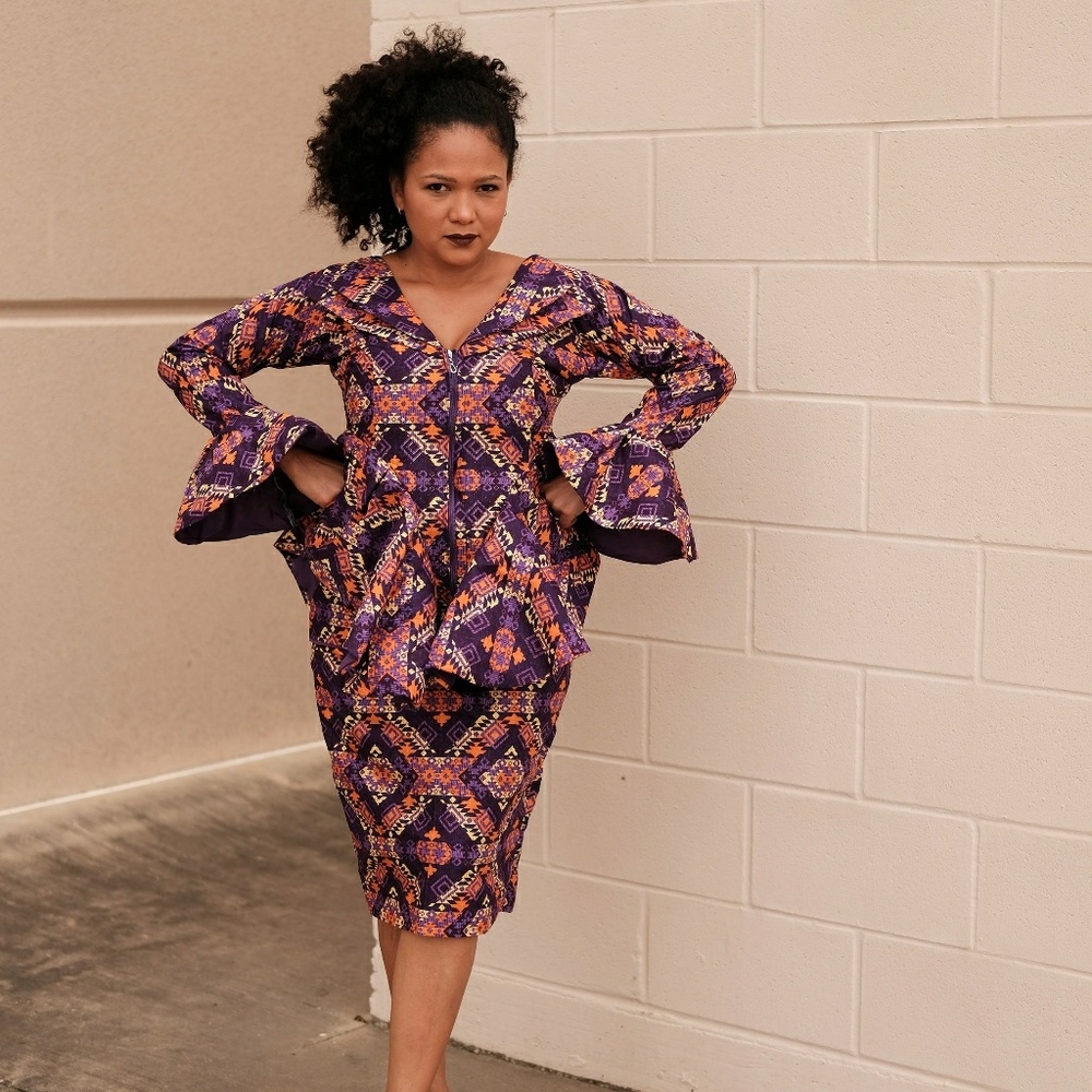 Women African Ankara 2 pcs set of top and skirt